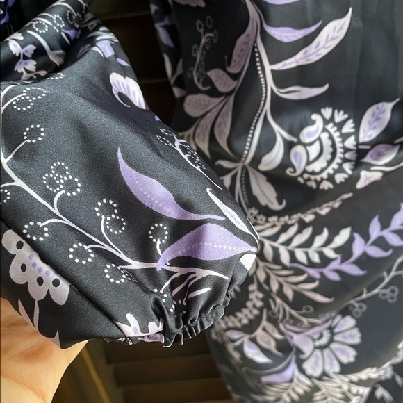 Misa Los Angeles Long Sleeve Dress - Purple Floral Small Sylvia EUC Wrap - Picture 9 of 16